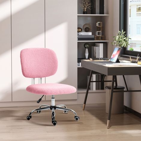 Silla de oficina ergonómica ajustable en altura, sin reposabrazos, rosa DESVIAE (1/5)