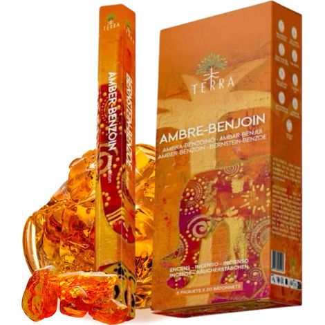 Varitas de incienso Terra Amber Benzoine, 20 unidades. (1/4)
