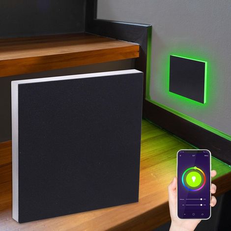 LED Treppenleuchte eckig schwarz - Lichtfarbe: Smart Tuya RGB CCT 3W - Lichtaustritt: Linea (1/5)