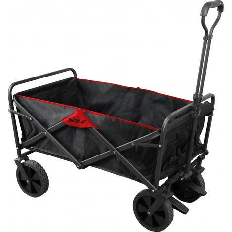 Dedra N1010 Carrello da Giardino Pieghevole Robusto Nero