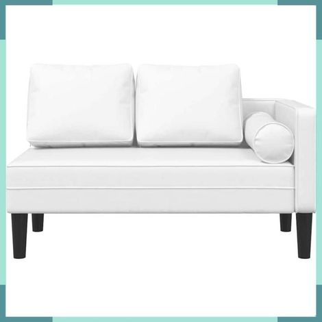 4007564 Chaise longue avec coussins blanc similicuir (1/5)