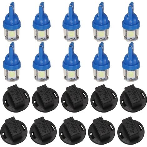 T10 194 168 Ampoule LED PC194 PC195 PC160 PC168 Tableau de Bord Jauge Cluster Bleu Glace 10 PièCes SéRies (1/4)