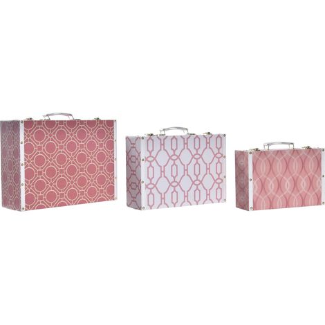 DKD Home Decor Set de Boîtes Décoratives Blanc Orange (1/4)