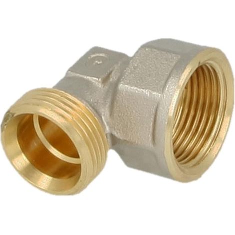 Accouplement équerre laiton extérieur nickelé eurocône 3/4'' FM x 1/2'' FF