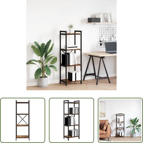 Industrielles Design -  Bücherregal Geräucherte Eiche 40 x 30 x 85 cm Holzwerkstoff (1/5)