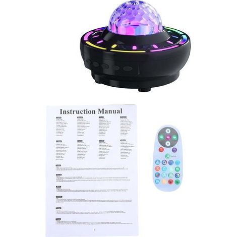 Lampe projecteur Aurora – Rythme musical RGB Bluetooth – pour chambre et soirées – Noir (1/5)