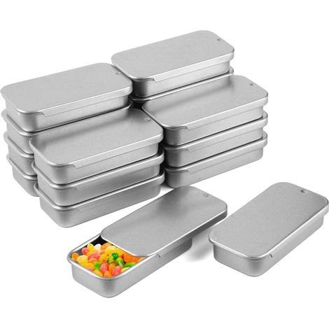 16 Pièces Mini Boîte Métallique Coulissante, Petites Boîtes en Métal Vides avec Couvercle Coulissant, Mini Boite Rectangulaires Coulissante Portative, pour Bijoux, Travaux Manuels, Bonbons, Pilules (1/5)