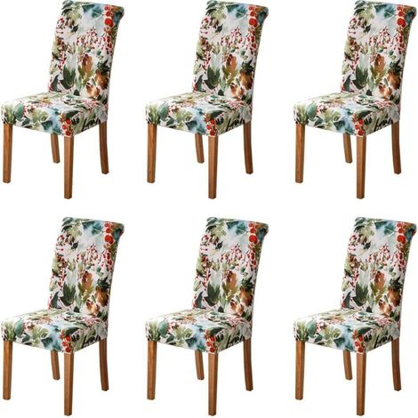 Paquet de 6 housses de chaise extensibles modernes housses de chaise lavables pour la cuisine de restaurant fête de mariage (1/4)