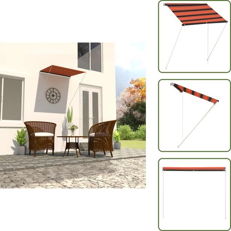 The Living Store Auvent rétractable 150x150 cm Orange et marron - Auvent extérieur (1/5)