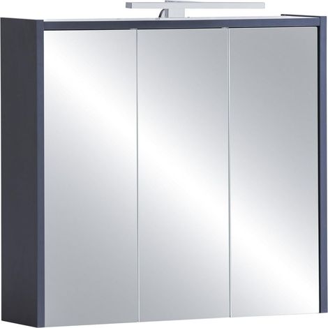 Armoire à Miroir - Dimensions : 65,0 x 16,0 x 62,7 cm - Bleu Nuit (1/4)