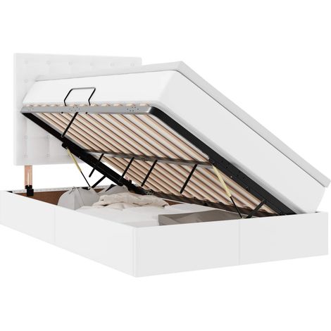 Maison Exclusive - Letto con Contenitore Bianco Puro 120 x 200 cm Pelle Sintetica