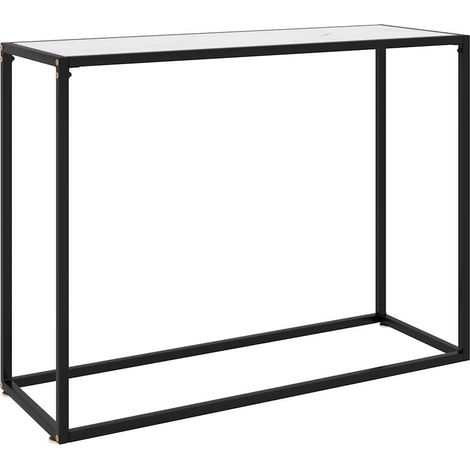 vidaXL Table console Blanc 100x35x75 cm Verre trempé (1/5)
