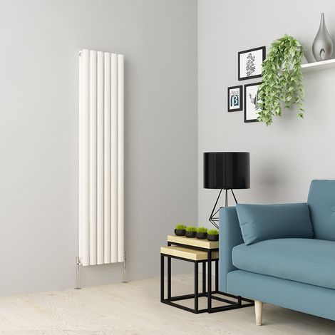 Warmehaus Oval Panel Radiator White Vertical Double 1600x354mm (1/5)