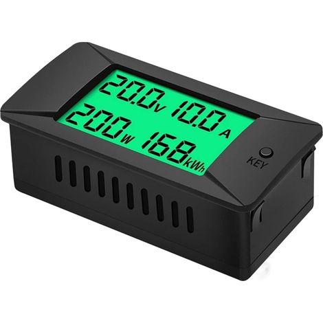 Moniteur d'énergie domestique intelligent 0-300v 100A Shunt Bulit-in DC Numérique Ampèremètre Bidirectionnel Voltmètre Puissance Énergie Watt Mètre Tension Mètre Moniteur d'électricité en temps réel ( (1/5)