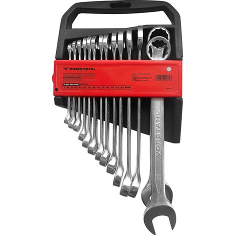 Jeu de clés plates en acier CrV, 9 pièces, 8-19 mm, Vorstahl (1/3)