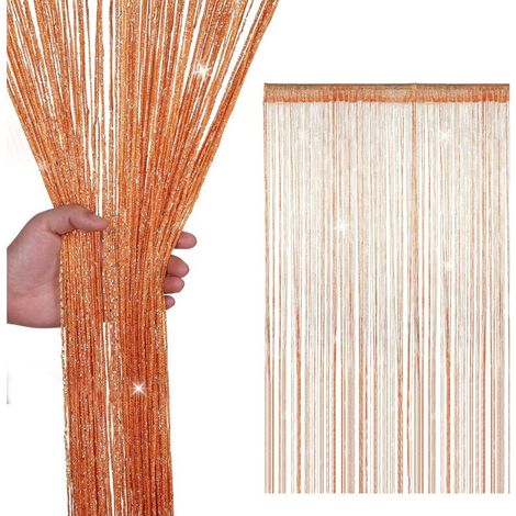 100x200cm String Curtains Sequin Fringe Panel Fly Screen Room Divider Tassel Curtain for Doors, Doors, Windows, Home Decoration, Event Decoration (1/3)