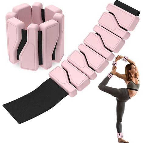 Lot de 2 poids pour cheville et poignet, 0,45 kg chacune， poids réglables pour jambes et bras, ensemble pour pilates, jogging, marche, entraînement
