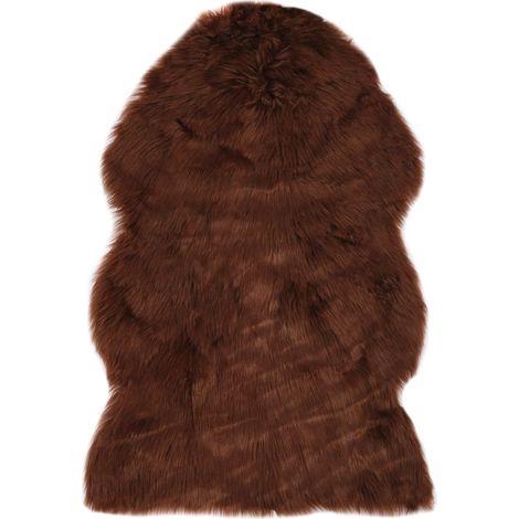 Tapis 60 x 90 cm Peau de mouton synthétique Marron (1/4)