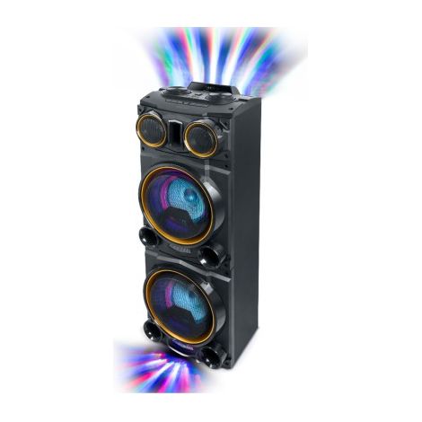 Mini-chaîne 800W bluetooth pour salle de bain – Diffusion musique streaming – Lumière d'ambiance multicolore – M1988DJ – Muse