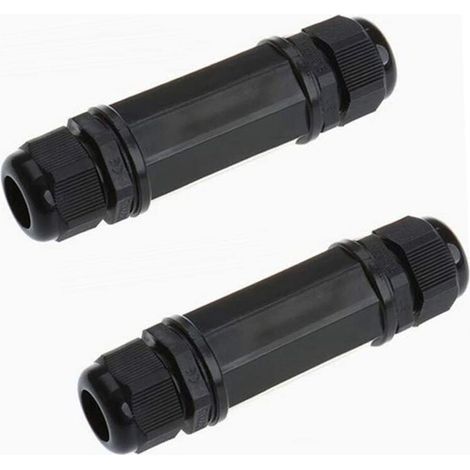 Lot de 2 connecteurs RJ45 blindés, étanches Cat5/5e/6 8P8C IP67, Ethernet LAN double face, coupleur LAN extérieur femelle-femelle. (1/4)