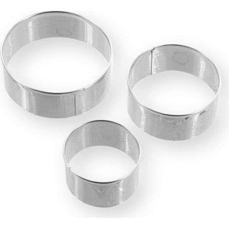 3 emporte-pièces rond lisse en inox - Alice Délice