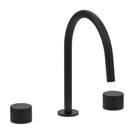 Batteria lavabo 3 fori con bocca fissa nero, scarico Clic-Clac Paffoni serie Jo JO052KNO  Nero - Ottone (1/2)