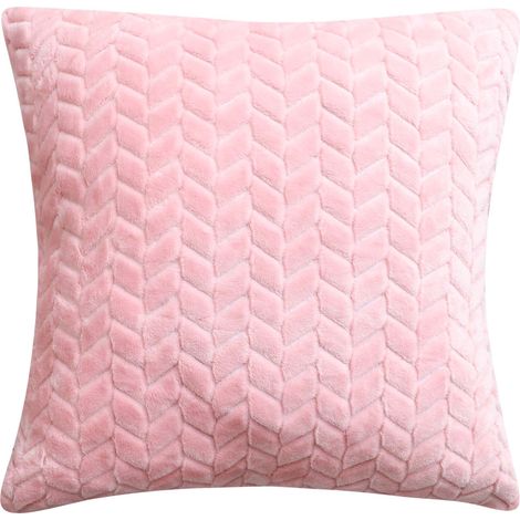 Deko-Kissenbezug, Fischgrät, rosa