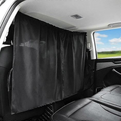 Trennvorhänge fürs Auto, Sonnenschutz – Sichtschutz für Reisen, Nickerchen, Nacht, Auto, Camping, abnehmbarer, einfacher Vorhang (schwarz)