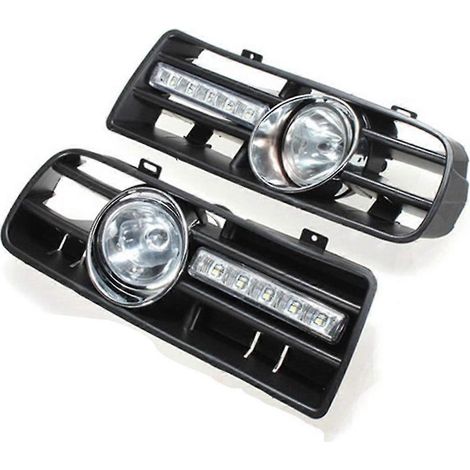 x Feux de calandre LED anti-brouillard pour pare-chocs de Golf 4 Mk4 IV (1997-2006) - Noir (1/4)