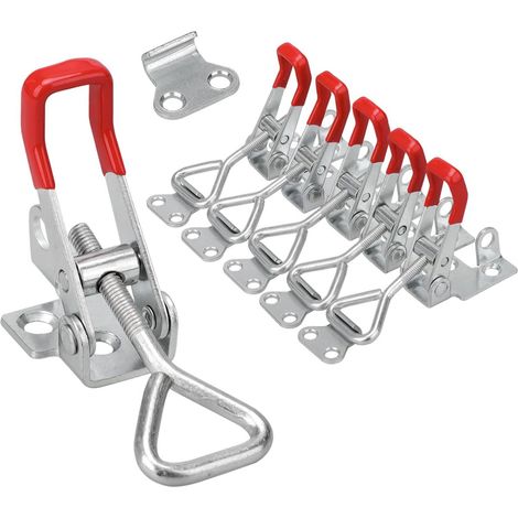 6x Loquet à ressort, acier inoxydable, capacité 100 kg, pour armoires et tiroirs (1/5)