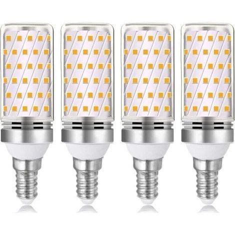 Ampoule LED E14 16W blanc chaud 3000K 1600lm, équivalent lampe halogène E14 100W 120W, AC 230V, non dimmable, 4 pièces (1/4)
