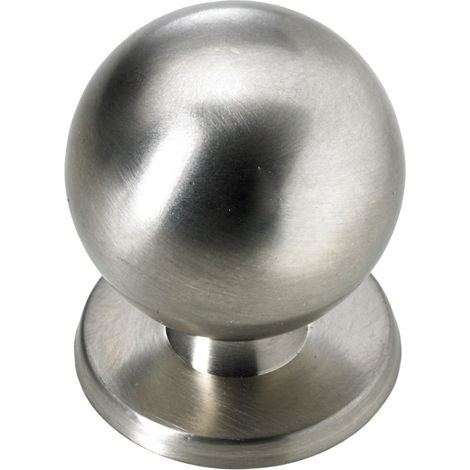 Hettich Möbelknopf Zinkdrukguss Edelstahl-Optik Ø 29,0 mm - 1 Stück Möbelknopf