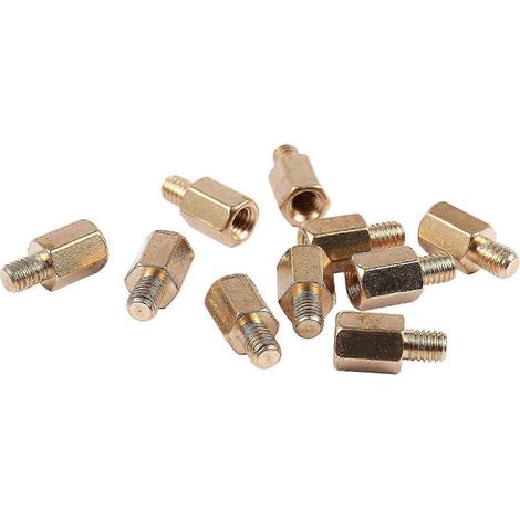 40 entretoises hexagonales en laiton pour carte mère PCB PC, M3 6+4 mm - JXLGV (1/5)