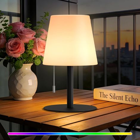 1 Lampe de table sans fil 8 couleurs Rechargeable USB Étanche IP44 Intérieur Extérieur Terrasse (1/5)