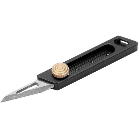 Mini couteau à engrenage avec porte-clés, coupe-boîtes, petit cutter, ouvre-boîtes rétractable, noir (1/5)