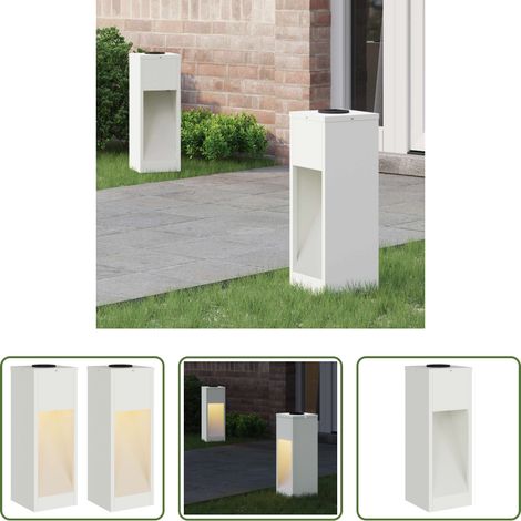 Wegeleuchte - Solar LED Wegeleuchte 2 pcs Weiß Kalt gewalzter Stahl (1/5)