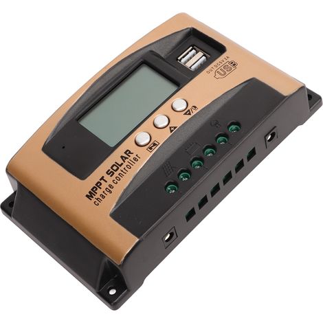 MPPT-Solarladeregler mit LCD-Display, einstellbaren Parametern, goldfarben, 60 A (1/4)