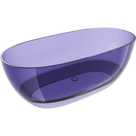 Mexen Pure dunkles Schieferblau freistehende transparente Badewanne 170 x 80 cm, Chromverschluss - 58071708010 (1/5)