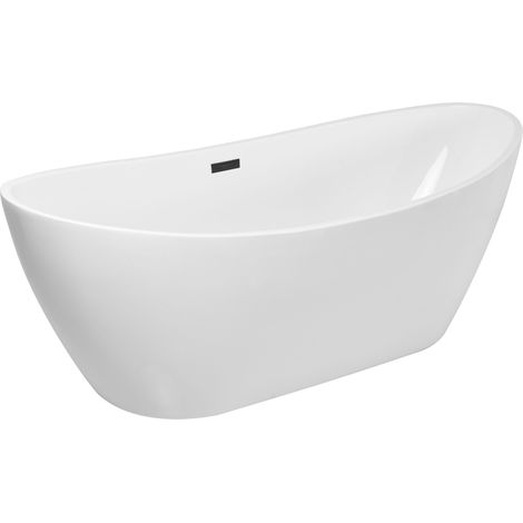 Balneo Baignoire autoportante 170x72cm, accessoires noir, Acrylique thermoformé 3.5mm, avec pieds réglables, PARMA (1/5)