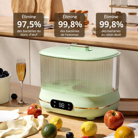 Purificateur et bac de lavage pour fruits et légumes KY1226 vert désinfecteur 32 × 32 × 39 cm 3 kg – Livraison gratuite