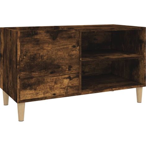 Armoire à disques chêne fumé 84,5x38x48 cm bois d'ingénierie (1/5)