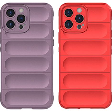 Elegante custodia protettiva per IP-12PRO, caratterizzata da una texture che riproduce il motivo di uno pneumatico per auto per una presa sicura e da un design a onde per una comoda impugnatura.