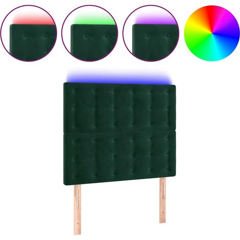 Maison Exclusive - Testiera a LED Verde Scuro 100x5x118/128cm in Velluto