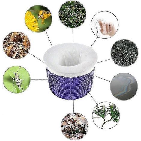 Ensemble de 20 pièces comprenant un panier de rangement pour filtre de piscine en nylon, un sac blanc et des accessoires de nettoyage. (1/5)