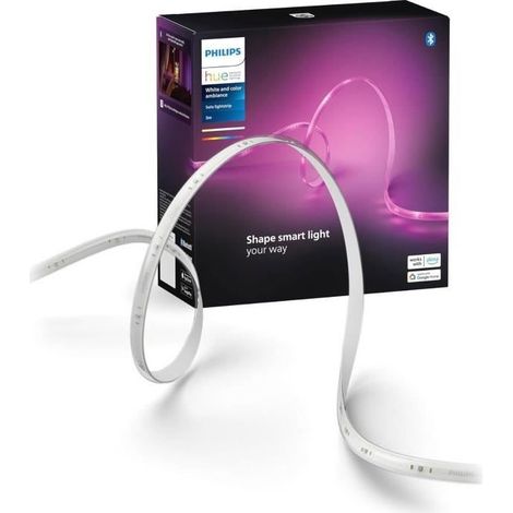 Kit de base ruban LED - PHILIPS HUE - Lightstrip 5 metres Smart LED pour l'intérieur - Lumiere blanche et colorée (1/5)
