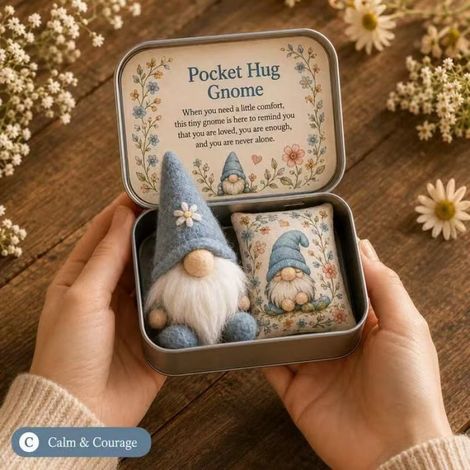 Practical, innovative, and adorable Pocket Hug Gnome Gift Tin - Pocket Hug Gnome Tin - C -
