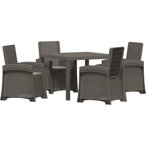 Garden Dining Set 5 pcs Light Grey PP vidaXL (1/5)