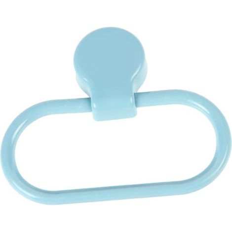 Anneau porte-serviettes adhésif en ABS bleu, sans perçage, pour serviettes de salle bain et (1/5)