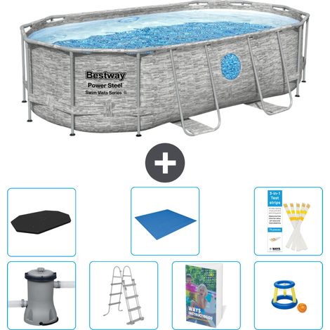 Bestway Piscina Bestway Power Steel Ovale - 427x250x100 cm - 8-pezzi  S568 (1/4)