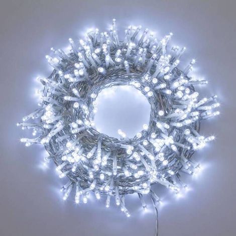 30 m guirlande lumineuse LED blanc froid 1500 points Ø6 cm avec minuterie 8 programmes câble transparent extérieur (1/5)